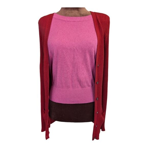 LL Bean lilac pink cashmere cotton blend sweater vest top scoop neck size XS - Picture 7 of 7